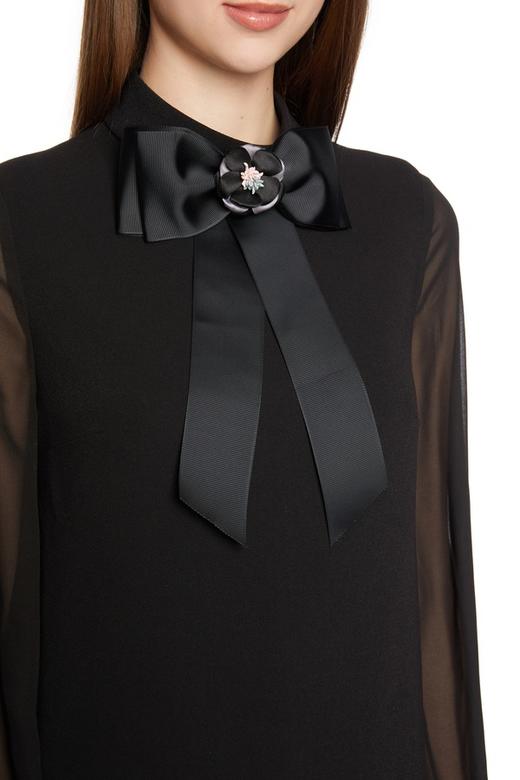 AVA 蝴蝶结装饰黑色连衣裙 5931 商品图2