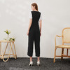 EITIE爱特爱春季新款时尚通勤百搭V领无袖收腰连体裤长裤女6907609 商品缩略图10