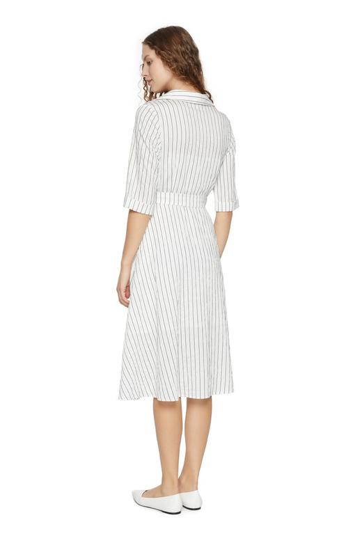 OCTAVIA 条纹V领束腰衬衫裙 5604 商品图2