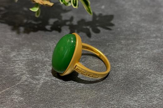 【御珠宫坊】金镶碧玉戒指 商品图1