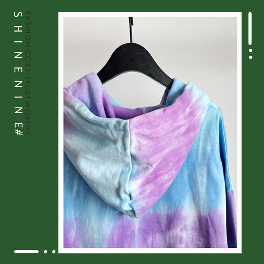 BH952363148渐变扎染印花帽衫卫衣 商品图2