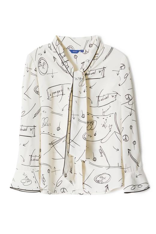 INSUN恩裳 字母符号印花白衬衣 8822 商品图4