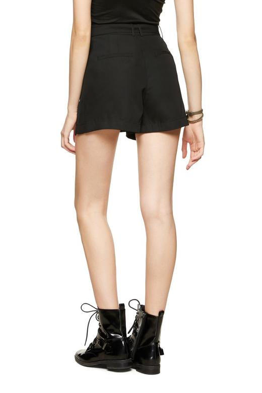 玛丝菲尔·素 金属扣束腰黑色短裤 8844 商品图2