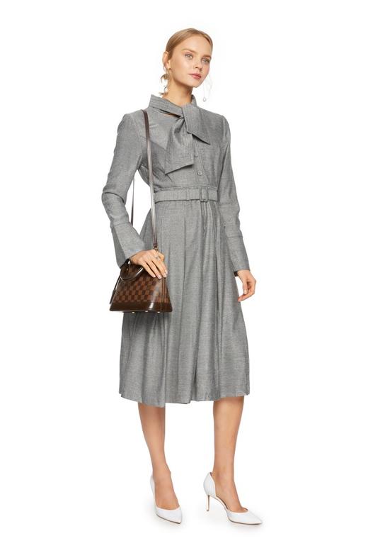 VERO MODA 灰色领结束腰连衣裙 5872 商品图3