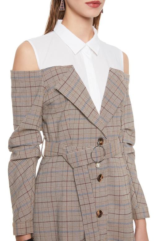 Y.SING衣香丽影 挖肩拼接束腰连衣裙 5935 商品图2