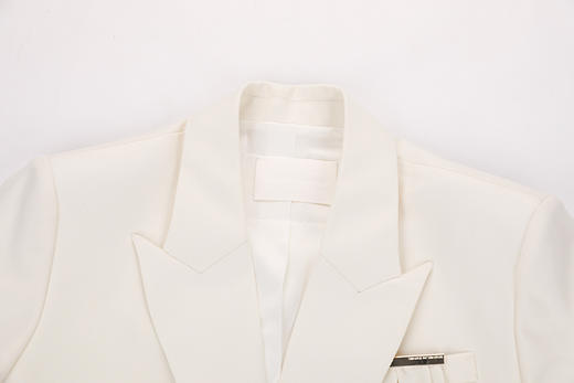 不对称溢边条直身西服 商品图5