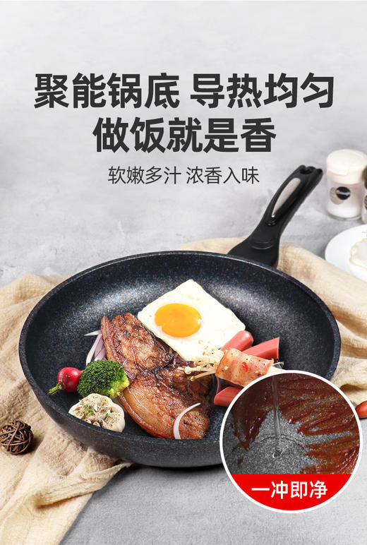 【中欧班列精选】韩国阿特麦饭石红标炒锅/煎锅 原装进口阿特麦饭石单/双用不粘锅 30/32cm 商品图2