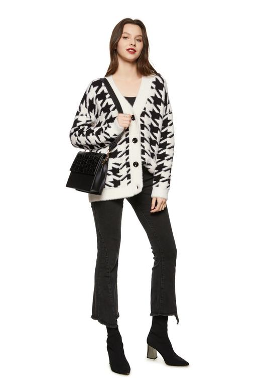 HAYES 千鸟格V领毛衣开衫 8763 商品图1