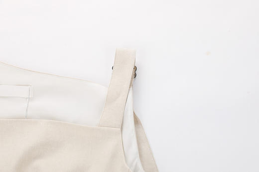 不对称肩带溢边拼接连衣裙 商品图2