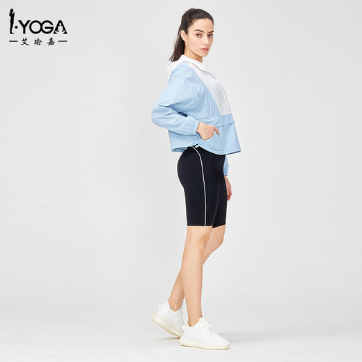 IYOGA艾瑜嘉瑜伽服连帽薄款透气吸汗外搭速干洋气健身跑步训练服罩衫拉链长袖J022 商品图3