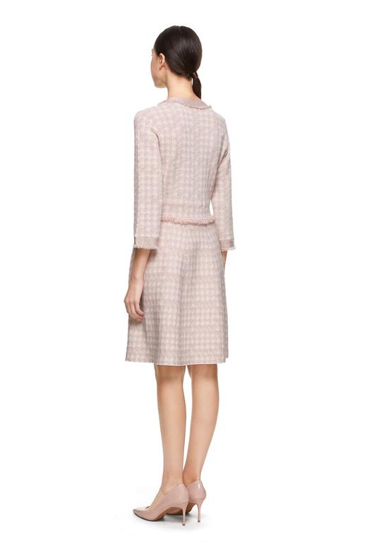 INSUN恩裳 千鸟格流苏边V领连衣裙 8818 商品图2