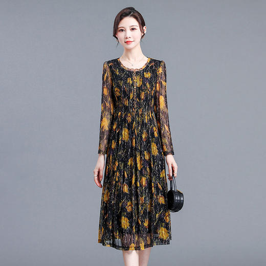 时尚印花，休闲裙宽松大码连衣裙QYM-SY23C10-Y 商品图0