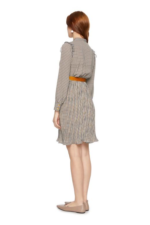 Betu百图 拼色千鸟格束腰连衣裙 5248 商品图1