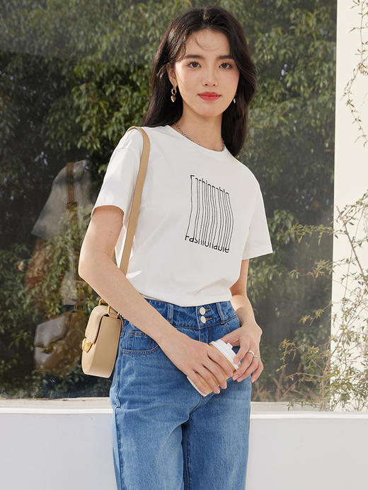 【专属特价】熙世界高腰直筒牛仔裤女春秋宽松梨形身材阔腿烟管裤子2025年新款 商品图1