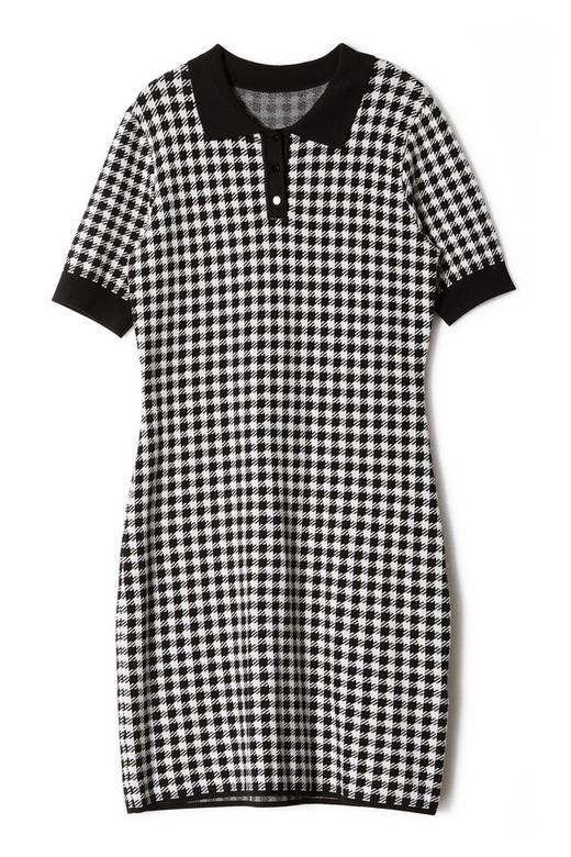 FIVE PLUS（5+） 黑白格纹POLO式连衣裙 8912 商品图4