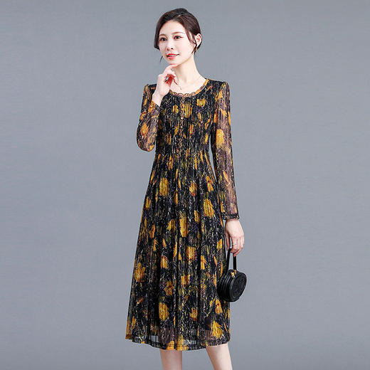 时尚印花，休闲裙宽松大码连衣裙QYM-SY23C10-Y 商品图5