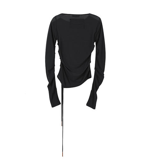 斜领多层褶皱修身上衣 商品图3