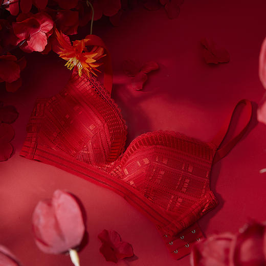 都市丽人内衣薄蕾丝三排扣无钢圈3/4杯常规文胸LB322A 商品图0