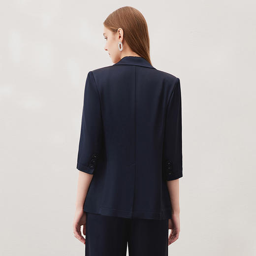 EITIE爱特爱夏季新款气质翻领通勤百搭显瘦七分袖西装外套女7003703 商品图4