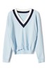 ELLA JADE 拼色V字条纹蓝色毛衫 8877 商品缩略图4