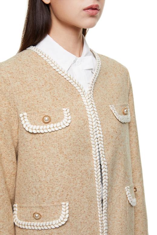 ESTELLICA 小香风编织边饰V领外套 8879 商品图3