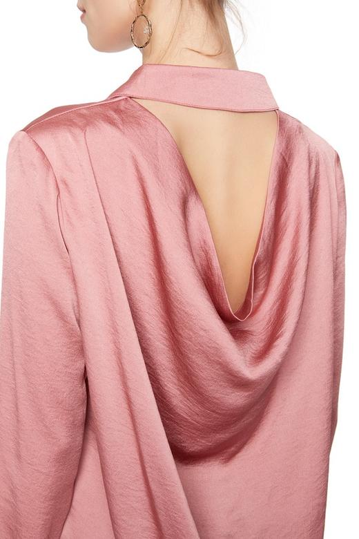 TONGRI曈日 桃粉色缎面长衬衫 5141 商品图2