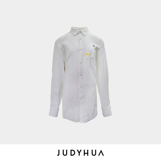 JUDYHUA 艺术家系列飞溅丙烯设计款亚麻衬衫男款 商品图0