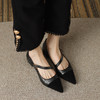 春夏新品，时尚潮流粗跟复古爆款粗跟单鞋一字扣拼色单鞋HYT-7194A 商品缩略图8