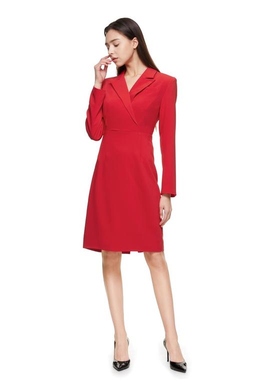 SIA SAYLOR 红色后开衩西装连衣裙 8797 商品图0