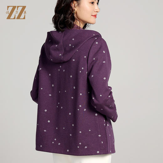 佐尔美2023春季新款 双面穿连帽波点上衣外套女E23SY02 商品图4