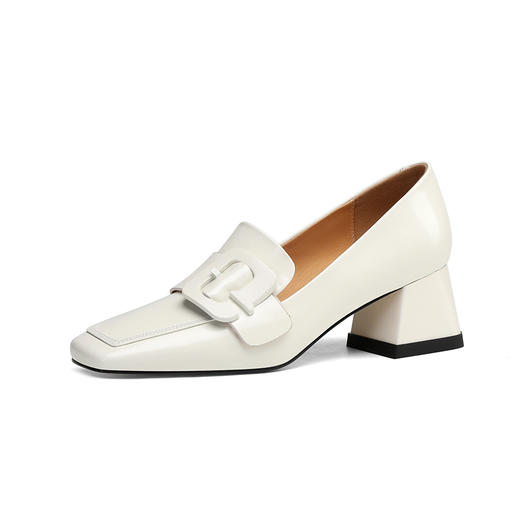 春季新款，开边珠牛皮方头中跟深口单鞋TZ-130 商品图13