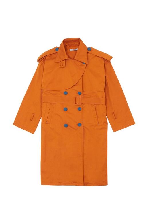 OCTAVIA 橙色双排扣束腰风衣 5978 商品图4