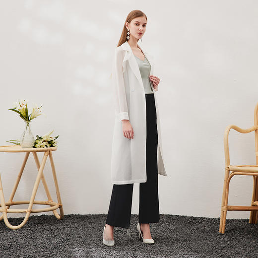 EITIE爱特爱春夏新款长袖轻薄时尚长款风衣薄款外套7004701 商品图3