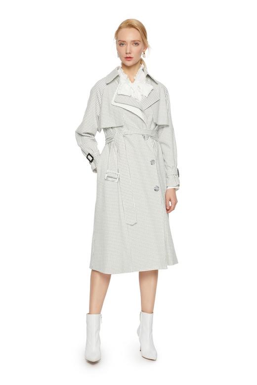 OCTAVIA 双层翻领格纹风衣 4833 商品图0