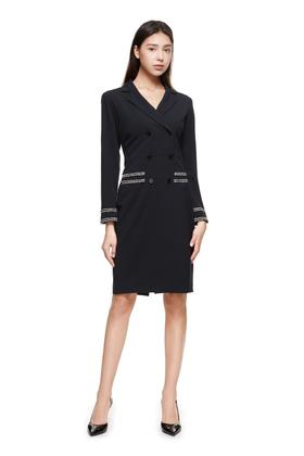 ESTELLICA 流苏边双排扣连衣裙 8910