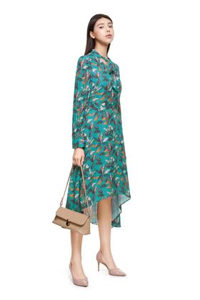 SIA SAYLOR 不规则印花系带连衣裙 8798