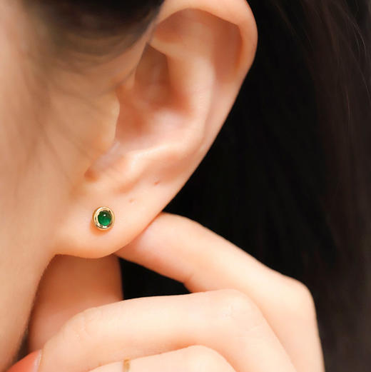 高冰种老坑帝王绿阳绿翡翠蛋面一对 商品图9