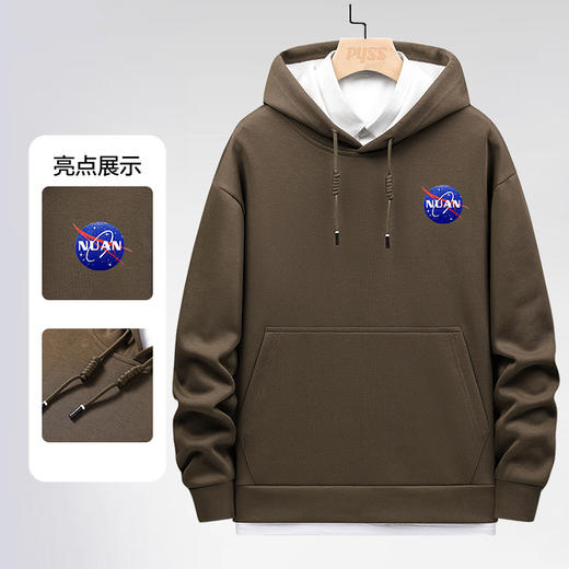 【新款DSK】大依优型大码男装350斤纯色连帽卫衣宽松潮流长袖上衣男士运动 商品图3