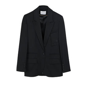 装饰胸兜直筒西服