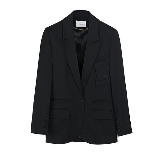 装饰胸兜直筒西服 商品图0