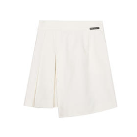 不对称百褶A字半身裙