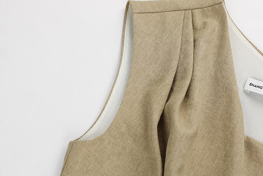 不对称肩带溢边拼接连衣裙 商品图4