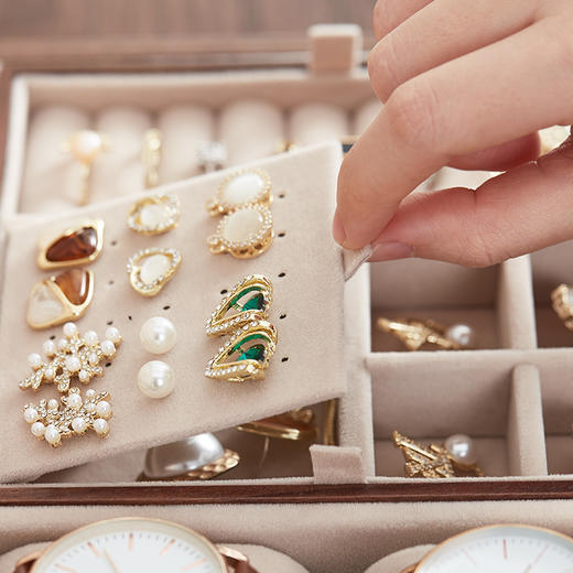 初心| 带托盘实木首饰盒北美黑胡桃木 商品图5