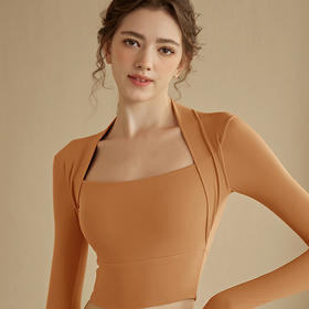 跃牌【化蝶双飞】系列带胸垫跑步普拉提训练运动健身服SYFTM0085（可拆胸垫）