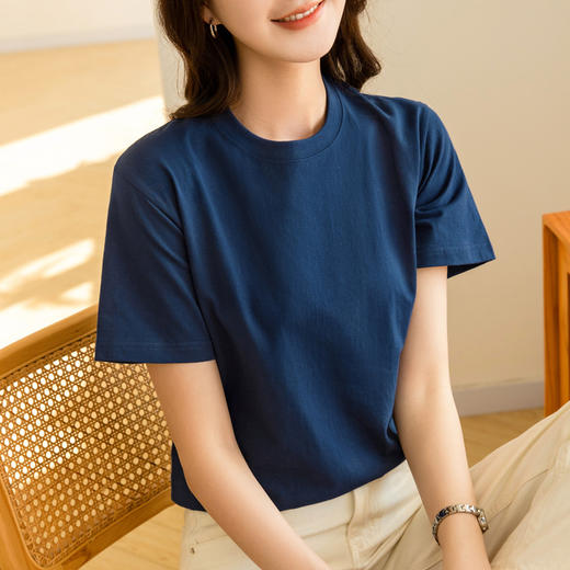 宽松t恤基础圆领体恤韩版休闲遮肚子上衣SG-DY330189 商品图7