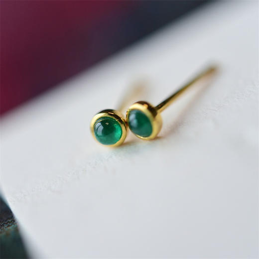 高冰种老坑帝王绿阳绿翡翠蛋面一对 商品图11