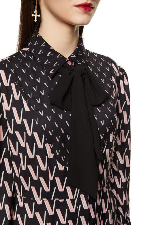 ANSUABEL V字印花系带连衣裙 8799 商品图3