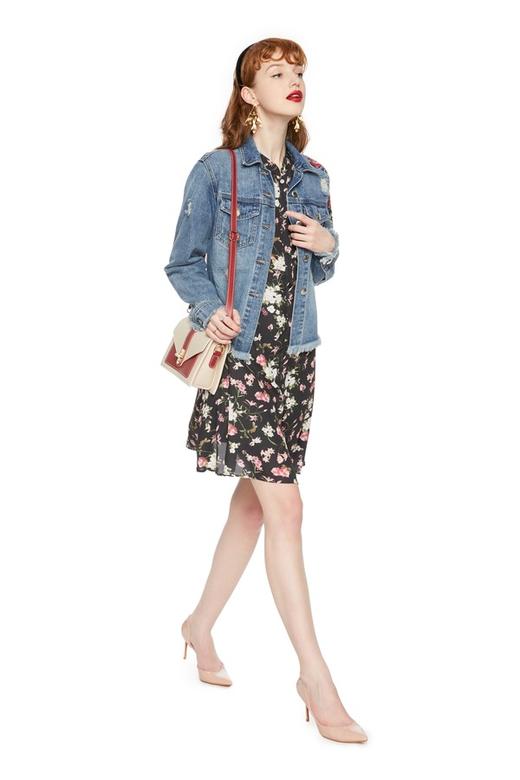 SIEGO 花朵图案磨边牛仔外套 5204 商品图3