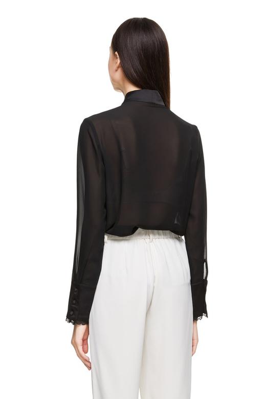 SIA SAYLOR 黑色半透明系带上衣 8880 商品图2