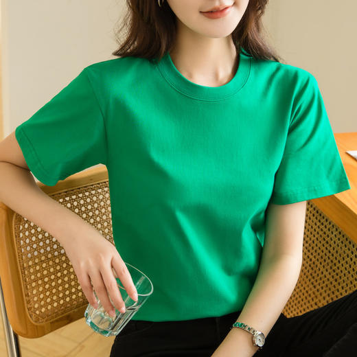 宽松t恤基础圆领体恤韩版休闲遮肚子上衣SG-DY330189 商品图0